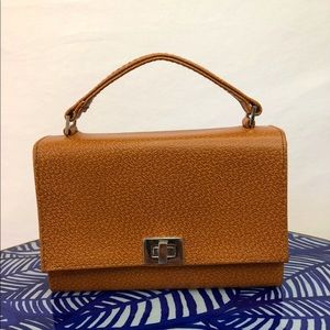 Vintage Suede Lining Mirror Mini Purse Hard Case